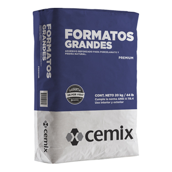 SACO GRANDES FORMATOS PORCELANATOS  CEMIX BLANCO 20 KGS